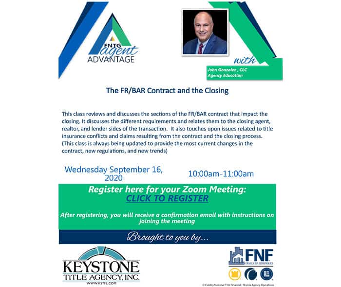 Brunch & Learn – The FR BAR Contract and The Closing