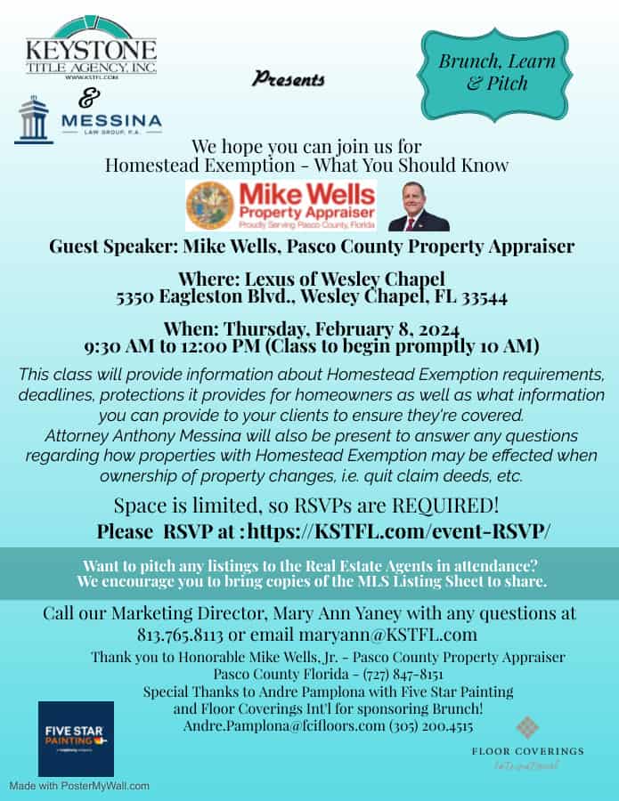 Brunch Learn & Pitch: Homestead Extension - What Should You Know