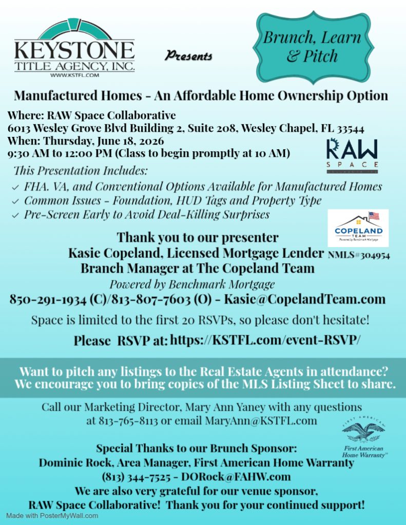 New Brunch Learn Pitch - Manufactured Homes An Affordable Home Ownership Option