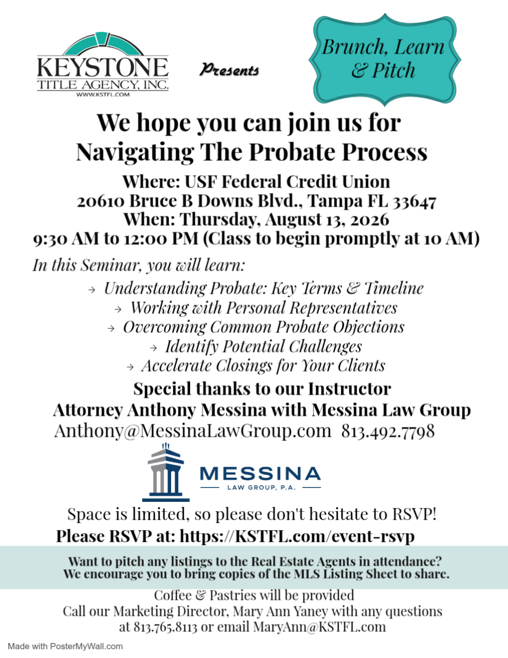 Brunch Learn & Pitch - We Hope You Can Join Us Navigating The Probate Process
