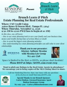Brunch Learn Pitch - Estate Planning for Real Estate Professionals 